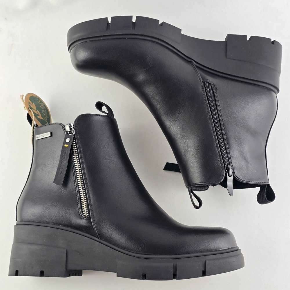 NWT Romika Women's Wilma 03 Waterproof Double Zip Black Ankle Boots 41 - Picture 9 of 16